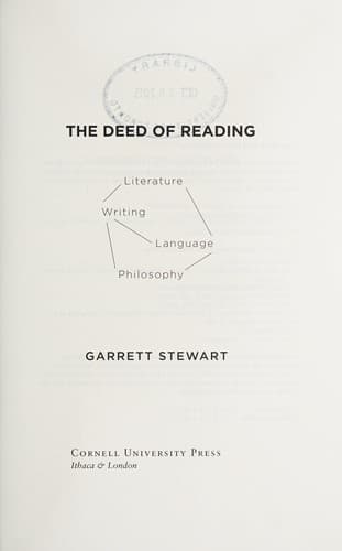Tapa de The deed of reading