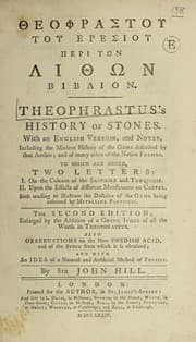 Tapa de [Theophrastou peri tōn lithōn biblion] =