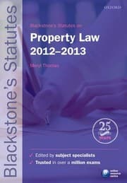 Tapa de Blackstone's Statutes on Property Law 2012-2013