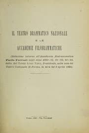 Tapa de Il teatro drammatico nazionale e le accademie filodrammatiche