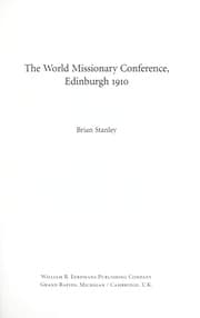 Tapa de The World Missionary Conference, Edinburgh 1910