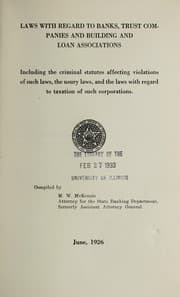 Tapa de The banking and trust company laws of the state of Oklahoma