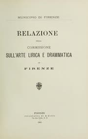 Tapa de Relazione della commissione sull'arte lirica e drammatica in Firenze