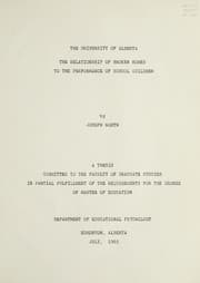 Tapa de The relationship of broken homes to the performance of school children
