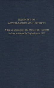 Tapa de Handlist of Anglo-Saxon manuscripts