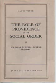Tapa de The Role of providence in the social order