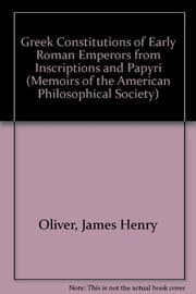 Tapa de Greek constitutions of early Roman emperors from inscriptions and papyri