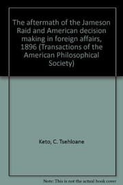 Tapa de The aftermath of the Jameson Raid and American decision making in foreign affairs, 1896