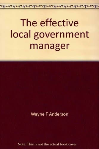 Tapa de The effective local government manager