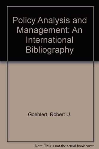 Tapa de Policy analysis and management