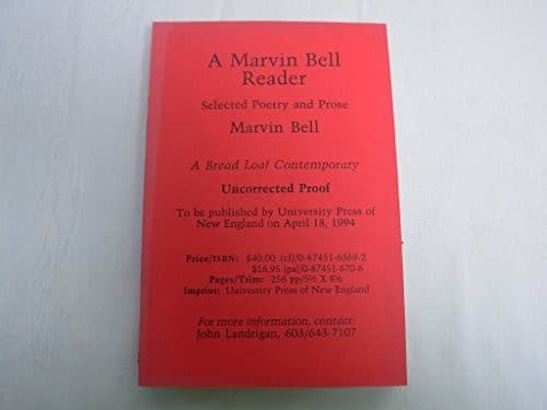 Tapa de A Marvin Bell reader