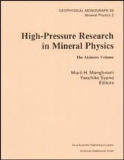 Tapa de High pressure research in mineral physics