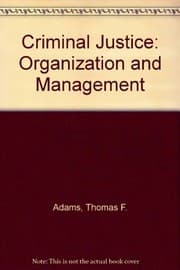 Tapa de Criminal justice organization and management