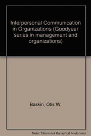 Tapa de Interpersonal Communication in Organizations