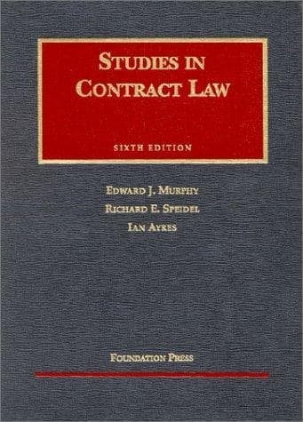 Tapa de Studies in contract law