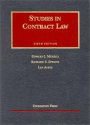 Tapa de Studies in contract law