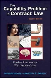 Tapa de The capability problem in contract law