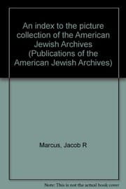 Tapa de An index to the picture collection of the American Jewish Archives