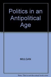 Tapa de Politics in an antipolitical age