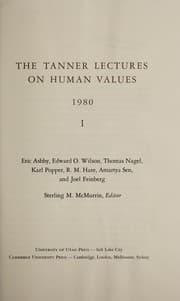 Tapa de The Tanner Lectures on Human Values, 1980 (Tanner Lectures on Human Values)