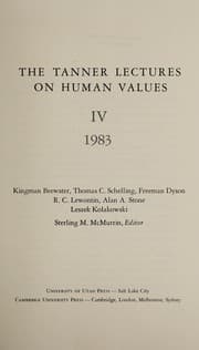 Tapa de The Tanner Lectures on Human Values, 1983 (Tanner Lectures on Human Values)