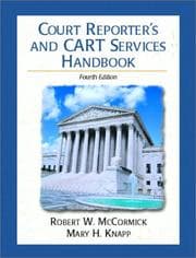 Tapa de Court reporter's and CART services handbook