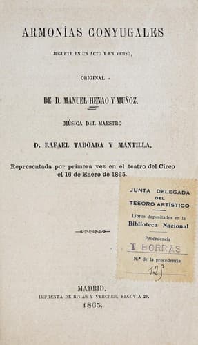 Tapa de Armonías conyugales