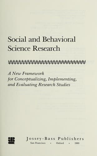 Tapa de Social and behavioral science research