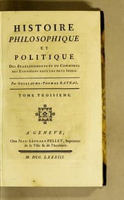 Tapa de Histoire philosophique et politique des établissements et du commerce des Européens dans les deux Indes