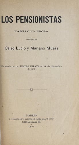 Tapa de Los pensionistas