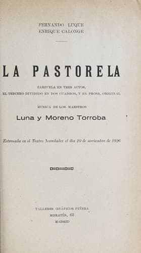Tapa de La pastorela