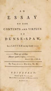 Tapa de An essay on the contents and virtues of Dunse-Spaw. In a letter to my Lord -------