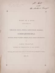 Tapa de Diary of a tour in the autumn of 1856 to Gibraltar, Malta, Smyrna, Dardanelles, Marmora, Constantinople, Scutari, Sweet Waters, Greece, Italy, Sicily and France