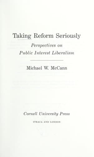 Tapa de Taking reform seriously