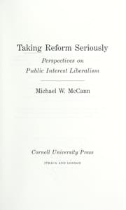 Tapa de Taking reform seriously