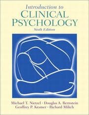 Tapa de Introduction to clinical psychology / Michael T. Nietzel, Douglas A. Bernstein, Geoffrey P. Kramer, Richard Milich