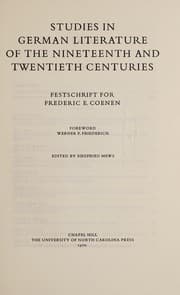 Tapa de Studies in German literature of the nineteenth and twentieth centuries