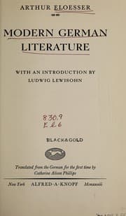 Tapa de Modern German literature
