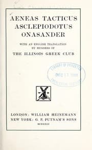 Tapa de Aeneas Tacticus, Asclepiodotus, Onasander