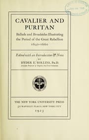 Tapa de Cavalier and Puritan