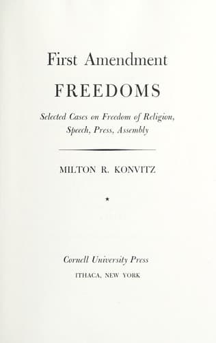 Tapa de First amendment freedoms