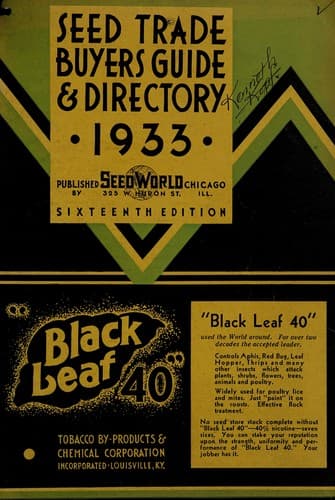 Tapa de Seed trade buyer's guide & directory, 1933