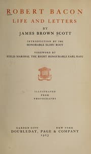 Tapa de Robert Bacon, life and letters