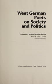 Tapa de West German Poets on Society and Politics