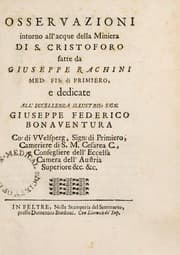 Tapa de Osservazioni intorno all' acque della miniera di S. Cristoforo