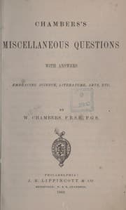 Tapa de Chambers's miscellaneous questions with answers, embracing science, literature, arts, etc
