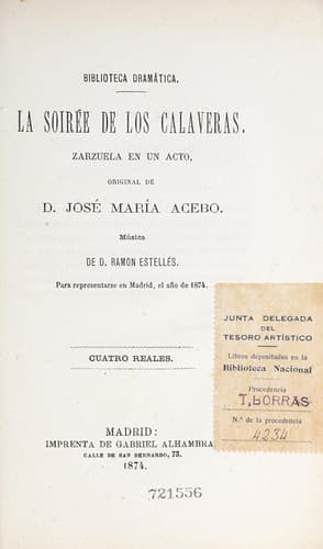 Tapa de La soirée de los calaveras