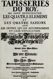 Tapa de Tapisseries du roy, ou sont representez les quatre elemens et les quatre saisons