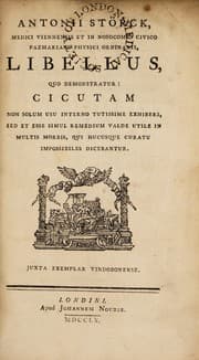 Tapa de Libellus, quo demonstratur: cicutam non solum usu interno tutissime exhiberi, sed et esse simul remedium valde utile in multis morbis, qui hucusque curatu impossibiles dicebantur
