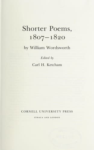 Tapa de Shorter poems, 1807-1820
